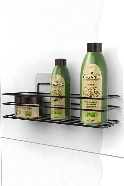 KARTEYA Adhesive Bathroom Organizer Bathroom Accessory Shampoo Holder Shower Cabin Shelf
