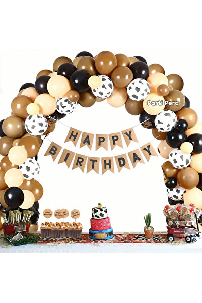 parti pera Çiftlik Temalı Konsept Balon Zincir Seti Doğum Günü Balon Seti