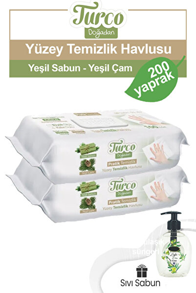Baby Turco Pratik Yüzey Temizlik Havlusu 2x 100 adet - Klor Paraben Sls İçermez