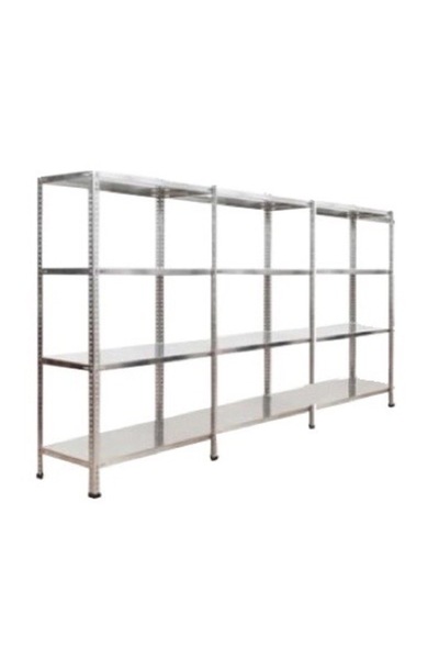 Çelikrafburada ® 31x225x200 4 Katlı 3 Lü Bitişik Çelik Raf Galvaniz Raf Arşiv...