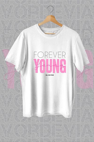 Vordevia Μαύρο ροζ Forever Young εμπριμέ μπλουζάκι Oversize