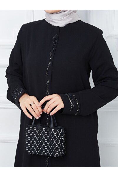 ELBİSHE Women's Stone Detailed Hijab Ferace