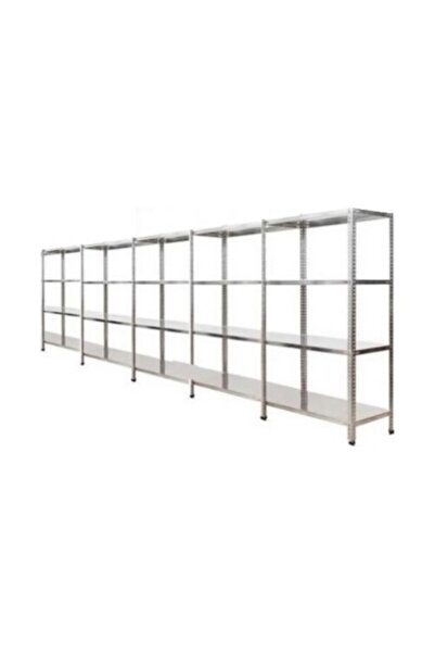 Çelikrafburada ® 43x300x100 4 Katlı 5 Li Bitişik Çelik Raf Galvaniz Raf Arşiv...