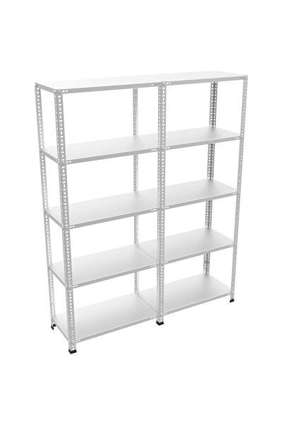 Çelikrafburada ® 43x150x200 5 Katlı 2 Li Bitişik Çelik Raf Galvaniz Raf Arşiv...