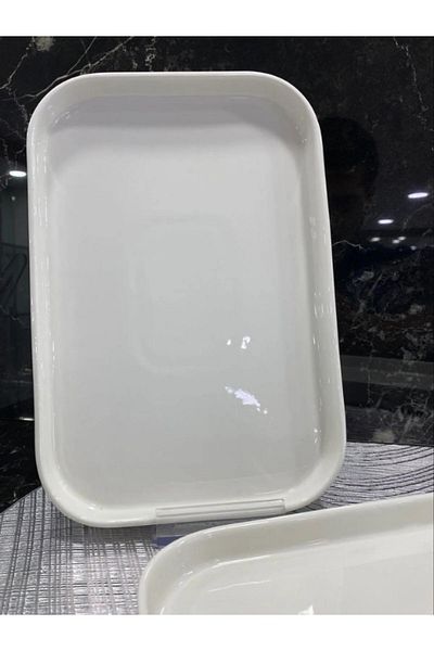 BuNeBox 2-Piece Rectangular Porcelain Presentation Plate 23x15cm