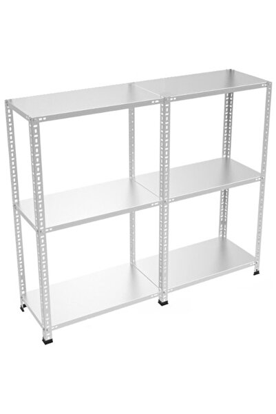 Çelikrafburada ® 59x150x100 3 Katlı 2 Li Bitişik Çelik Raf Galvaniz Raf Arşiv...
