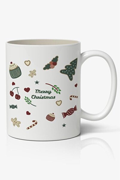 Nostaljik Lezzetler كوب قهوة مطبوع عليه رأس السنة الجديدة موديل 26