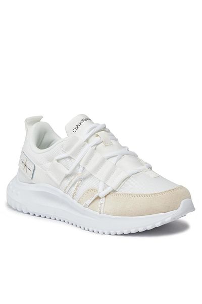 Calvin Klein Women's Brand Logo Lace-up Non-Slip Sole Casual White Sneaker YW0YW01319-02Y