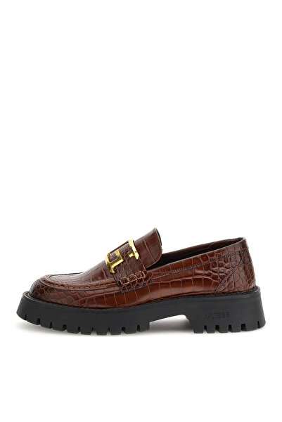 Guess Kahve Erkek Loafer MOCASSIN CROCO