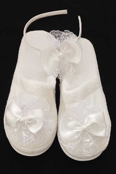 UygunBulduk Maternity Slippers and Crown Set, Maternity Set White Color