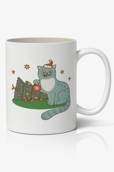 Nostaljik Lezzetler كوب قهوة مطبوع عليه رأس السنة الجديدة موديل 4