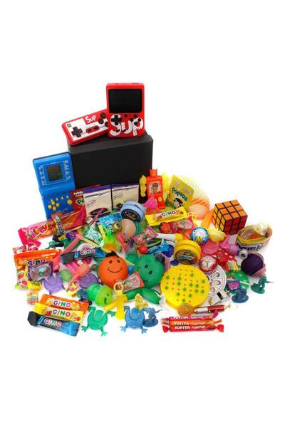 Nostaljik Lezzetler Nostaljik Bakkal Özel Gıda Ve Oyuncak Kutusu , Mavi Tetri...