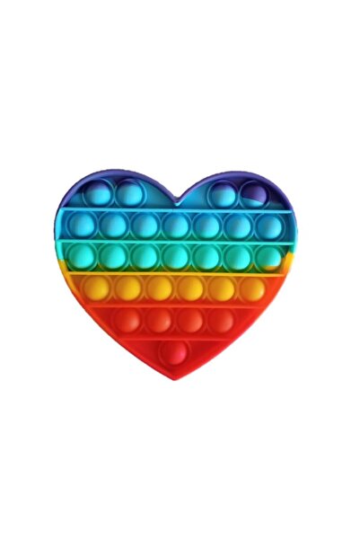 Nostaljik Lezzetler Pop It Duyusal Zihinsel Oyuncak ( Rainbow Renk, Kalp )