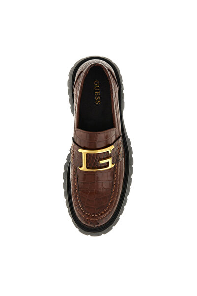 Guess Kahve Erkek Loafer MOCASSIN CROCO