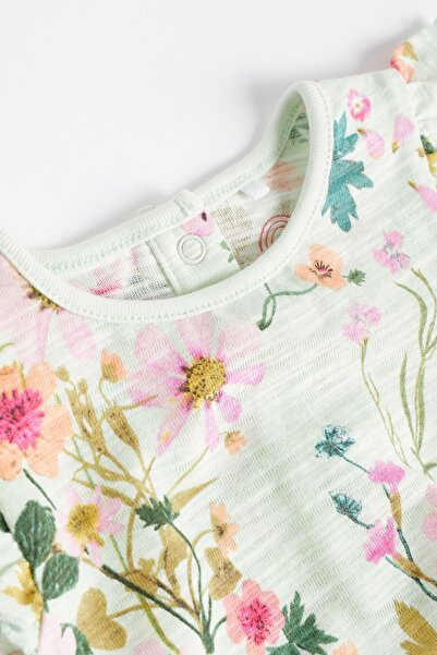 Next Baby 100% Cotton Lilac Purple Floral Patterned 3-Piece Romper Set