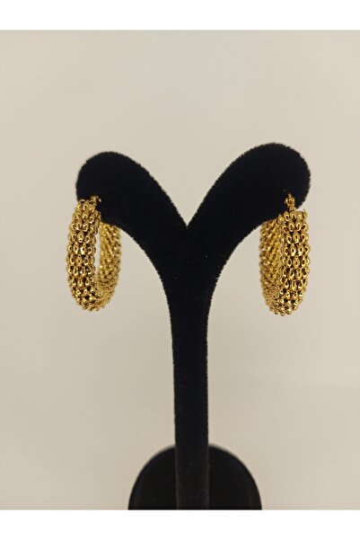 Romea أقراط من الفولاذ المقاوم للتشويه بحلقة كبيرة من القش باللون الذهبي