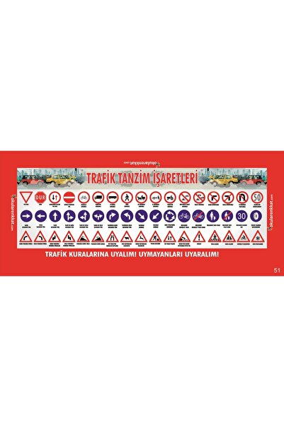 okularenkkat Trafik Kuralları Gizil Öğrenme Lastikli Sıra Örtüsü