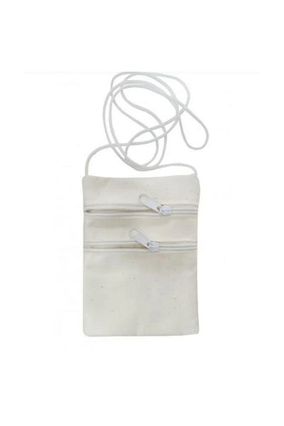 Rames Gift Hajj Umrah Money Bag with Neck Strap (Double Compartment) White Color