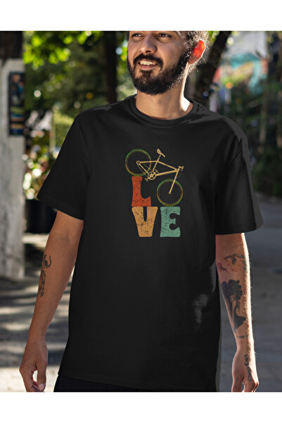 AEMİ Muški bicikl Štampano okrugla kragna Oversize kroj 100% pamuk Dečko T-shirt