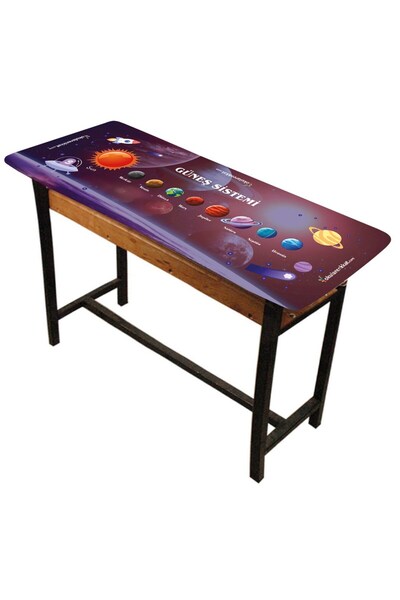 okularenkkat Güneş Sistemi Baskılı Gizil Öğrenme Lastikli Sıra Örtüsü