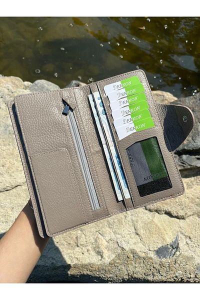 DERKON Genuine Leather Business Model Mink Wallet