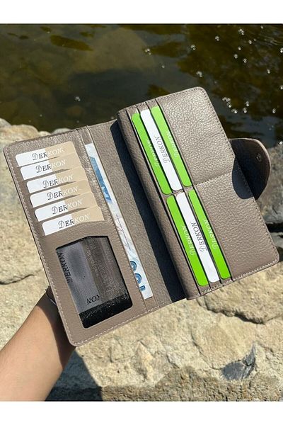DERKON Genuine Leather Business Model Mink Wallet