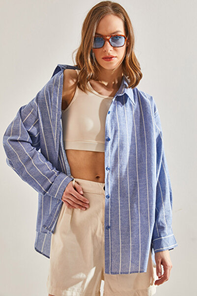 Bianco Lucci Női csíkos túlméretes ing