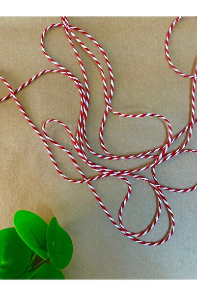 SGSPACK Beyaz Kırmızı Iki Renkli Marteniçka- Paket Ipi (2-3MM) 10 Mt