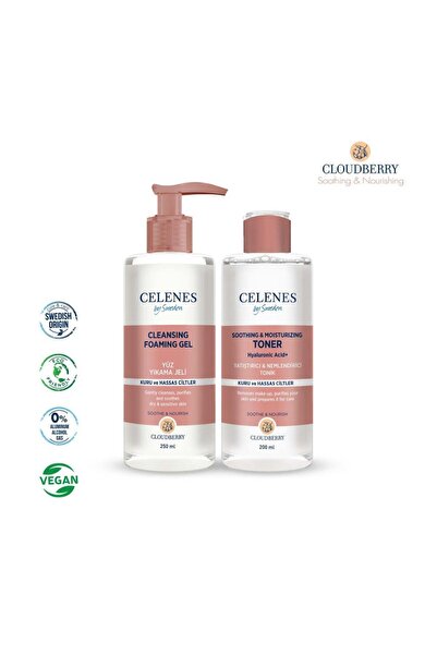 Celenes Kuru ve Hassas Ciltler için Yatıştırıcı & Nemlendirici Bakım Seti