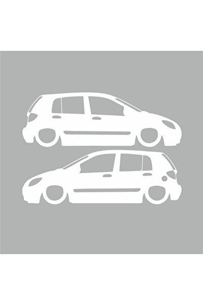 Reysa Tasarım ملصق مطبوع من Hyundai Getz مقاس 16x5 سم باللون الأبيض