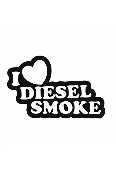 Reysa Tasarım ملصق سيارة I Love Diesel Smoke مقاس 15 × 10 سم باللون الأسود