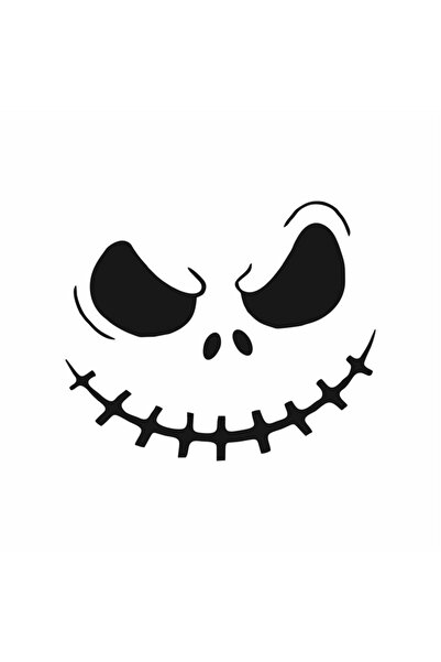 Reysa Tasarım Black Scary Face Car Sticker - 16X13 cm