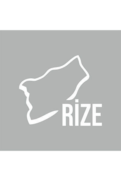 Reysa Tasarım ملصق سيارة Rize Map مقاس 17x14 سم رمادي