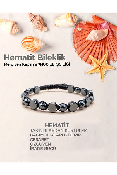 Deniz Doğal Taş Artanyon Model Hematite Bracelet