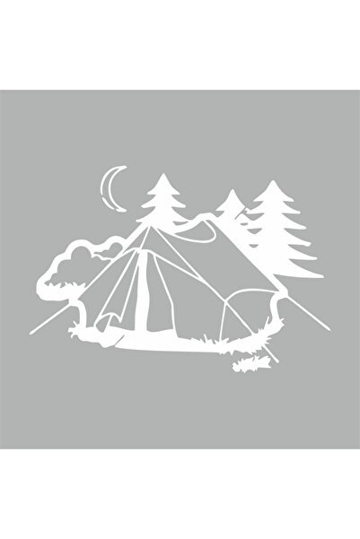 Reysa Tasarım Camping Car Sticker 17x11 Cm White
