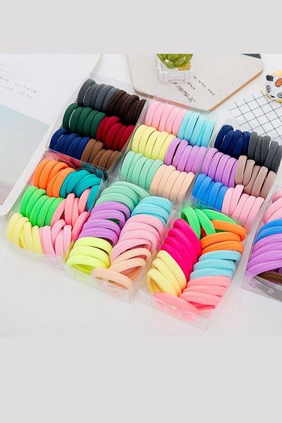 BAHELS Σετ 100 Pieces Γυναικεία πολύχρωμα μαλλιά από καουτσούκ φουρκέτα
