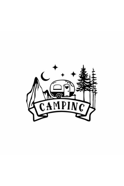 Reysa Tasarım Camping Car Sticker 20x15 Cm Black