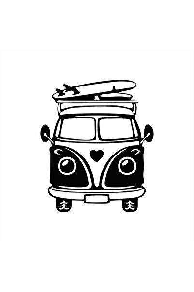 Reysa Tasarım ملصق سيارة كارافان 17x20 سم أسود