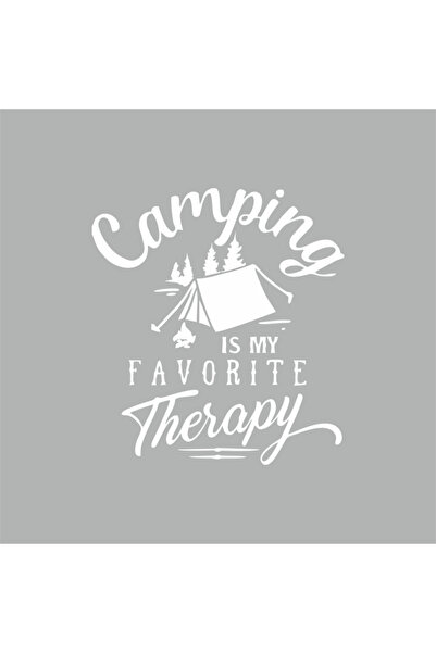 Reysa Tasarım Camp Is My Favorite Therapy Car Sticker 16x18 Cm White