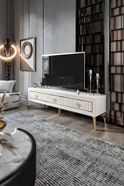 mapahomeliving 180 Cm Klas Mdf Mebran Kapak Ekru Gold