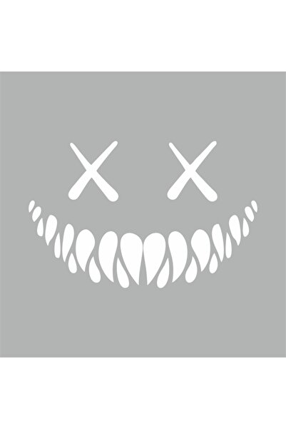Reysa Tasarım Devil Smiling Face Car Sticker 20x15 Cm White
