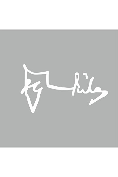 Reysa Tasarım Alparslan Türkeş Imza Araba Sticker 17x9 Cm Beyaz