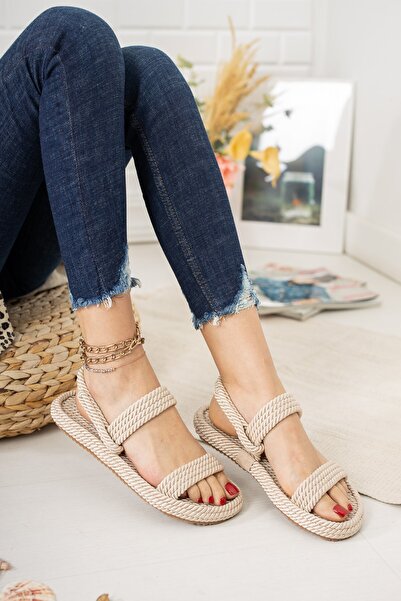 Fox Shoes Slaměné dámské sandály s deseti provazy K596012104