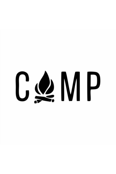 Reysa Tasarım Camping Text Sticker 15x10 Cm Black