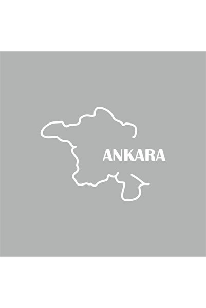 Reysa Tasarım ملصق سيارة لخريطة أنقرة 17x13 سم أبيض