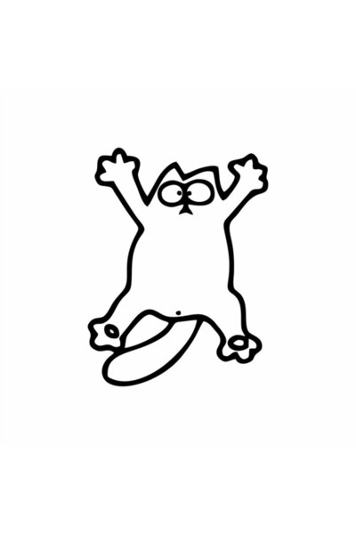 Reysa Tasarım Funny Cat Car Sticker 14x19 Cm Black