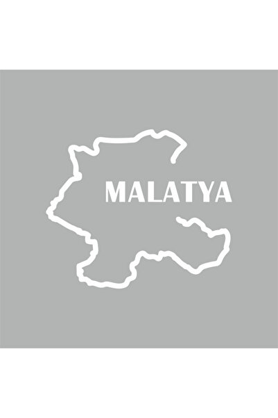 Reysa Tasarım Malatya Harita Araba Sticker 17x14 Cm Beyaz