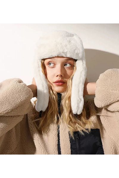 BAHELS Λούτρινο καπέλο Beanie με κλιπ αυτιών