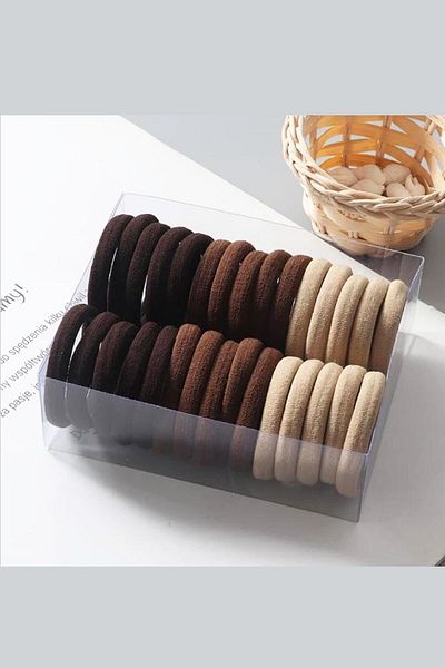 BAHELS Set of 100 Women's Brown Hair Rubber Buckles