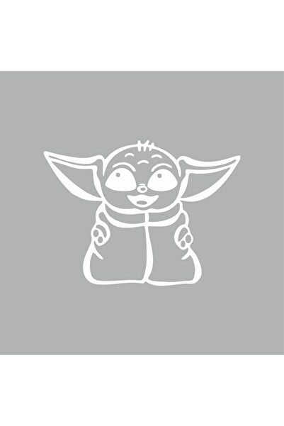 Reysa Tasarım ملصق سيارة بيبي يودا مقاس 16x12 سم رمادي